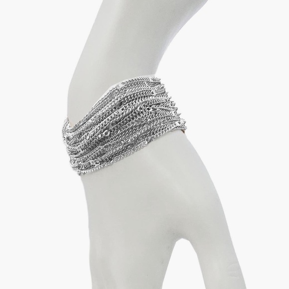 SAVVY CIE JEWELS SILVER MULTI CHAIN BRACELET - NWT! - Picture 3 of 6